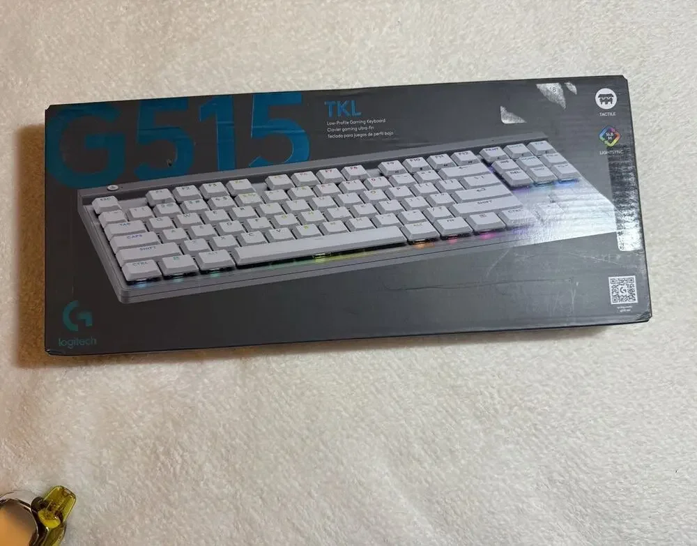Logitech G515 TKL Mechanical Wired USB-C RGB Illuminated Keyboard White/Gray